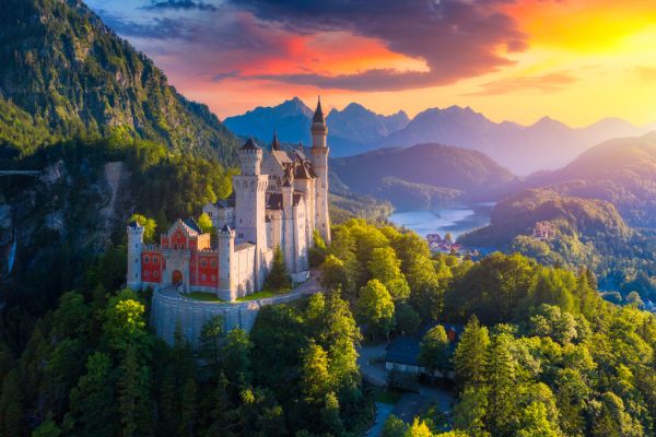 Lais Puzzle Luftaufnahme Von Schloss Neuschwanstein Mit Malerischer