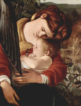 Lais Puzzle - Michelangelo Caravaggio - Die Ruhe auf der Flucht nach Ägypten, Detail: Maria und Christuskind - 1.000 Teile