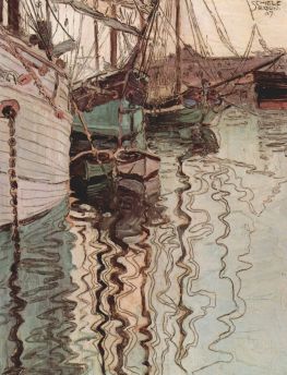 Lais Puzzle - Egon Schiele - Segelschiffe im wellenbewegtem Wasser (Der Hafen von Triest) - 1.000 Teile